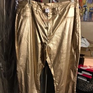 Gold plus size skinny jeans